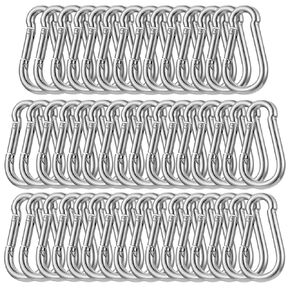 30PCS 3" Heavy Duty Spring Snap Hook, M8 5/16" Galvanized Steel Snap Hook Carabiner Quick Link Carabiner Clip, 500LBS Holding Capacity Quick Link Keychain for Swing Hammock Gym Outdoor in Kuwait