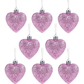 Christmas Concepts® 8 × 60 مم زينة شجرة عيد الميلاد على شكل قلب فيروزي لامع in Kuwait