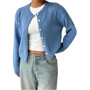 Women's Knit Cardigans Long Sleeve Button Dwon Lightweight Cardigan Sweaters Trendy Fall Outfits in Kuwait