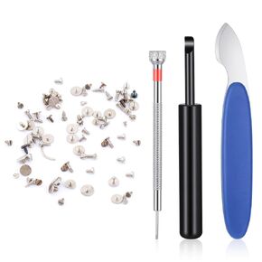 100 Pcs Watch Screws, Watch Battery Clamp Screw Replacement with Watches Back Remover Tool and Screwdriver Watches Repair Kit for Replacing Old Battery Clamp Screws Watchmaking in Saudi Arabia