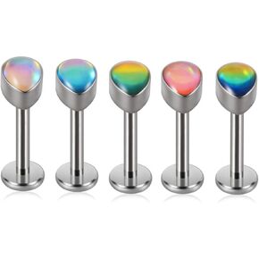 5 قطعة 16 جرام G23 التيتانيوم التدرج الساطع قطرة Labret ثقب الزنمة اللولب الشفاه مونرو ثقب مسمار مجوهرات للجسم in Kuwait