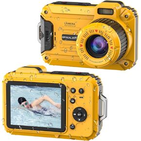 Waterproof Digital Camera, Underwater Camera with 32GB Card(Installed), 4K FHD 48MP Dual-Screen Selfie Under Water Camera for Photography, 10FT Waterproof Camera for Snorkeling, Surfing, Rafting in Kuwait