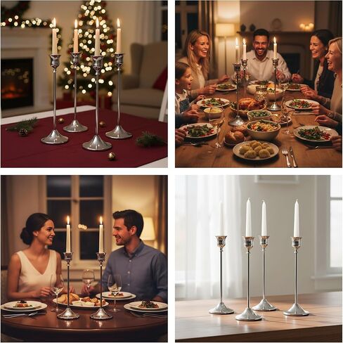 Candlestick Holders 2 Set(6 PCS), Taper Candlestick Holders for Party, Home Decor, Dining, Festival, Wedding Decorations in Saudi Arabia