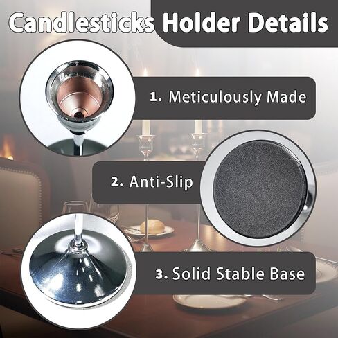Candlestick Holders 2 Set(6 PCS), Taper Candlestick Holders for Party, Home Decor, Dining, Festival, Wedding Decorations in Saudi Arabia