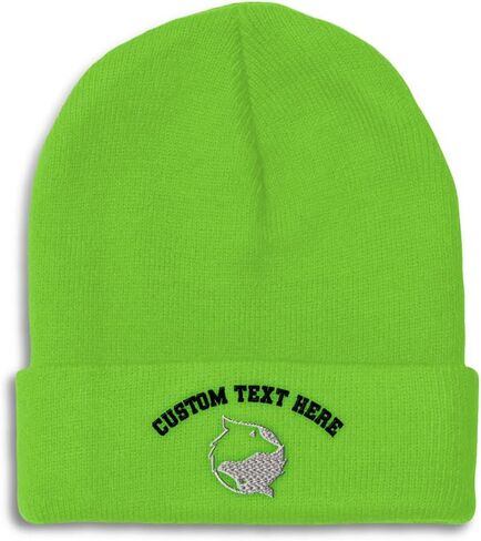 Custom Beanies for Men Yin Yang Wolf Silver Embroidery Skull Cap Winter Hats for Women Acrylic One Size in Saudi Arabia