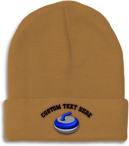 Beanies for Men Sport Curling Stone Gear Embroidery Skull Cap Winter Hats for Women Acrylic One Size in Saudi Arabia