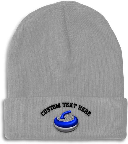 Beanies for Men Sport Curling Stone Gear Embroidery Skull Cap Winter Hats for Women Acrylic One Size in Saudi Arabia