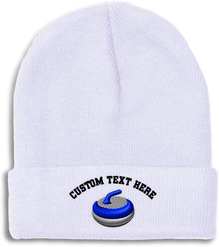 Beanies for Men Sport Curling Stone Gear Embroidery Skull Cap Winter Hats for Women Acrylic One Size in Saudi Arabia