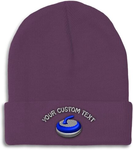 Beanies for Men Sport Curling Stone Gear Embroidery Skull Cap Winter Hats for Women Acrylic One Size in Saudi Arabia