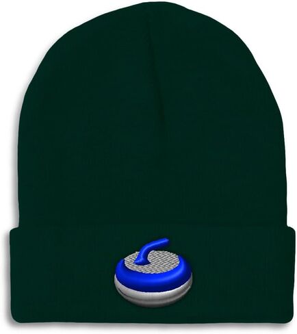 Beanies for Men Sport Curling Stone Gear Embroidery Skull Cap Winter Hats for Women Acrylic One Size in Saudi Arabia