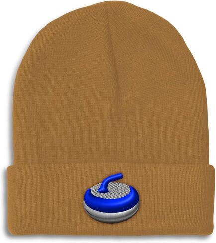 Beanies for Men Sport Curling Stone Gear Embroidery Skull Cap Winter Hats for Women Acrylic One Size in Saudi Arabia