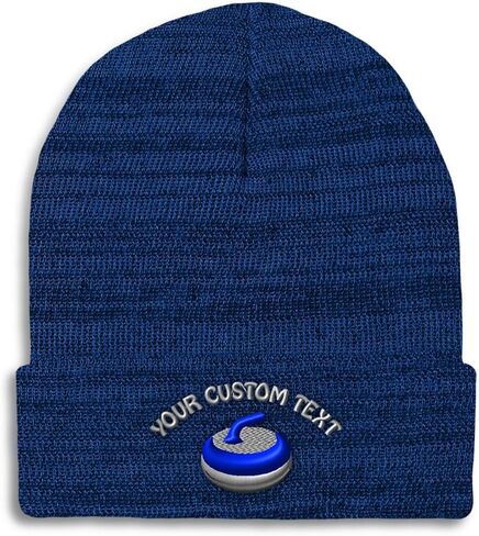 Beanies for Men Sport Curling Stone Gear Embroidery Skull Cap Winter Hats for Women Acrylic One Size in Saudi Arabia