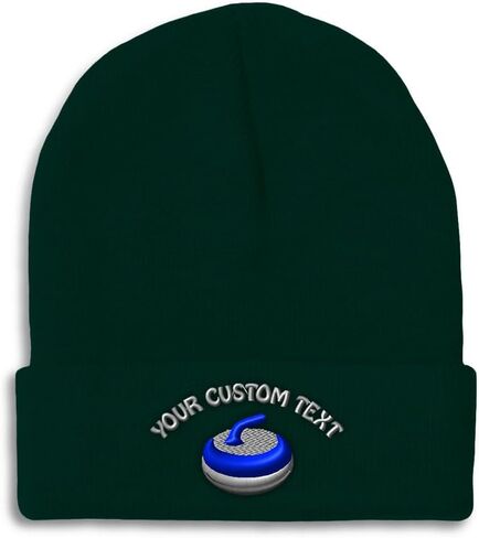 Beanies for Men Sport Curling Stone Gear Embroidery Skull Cap Winter Hats for Women Acrylic One Size in Saudi Arabia