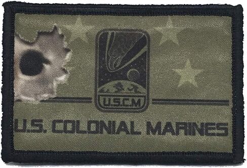RedheadedTshirts - Aliens Movie Colonial Marines Badge Morale Tactical Military Patch 2x3 Hook and Loop Made in The USA in Saudi Arabia