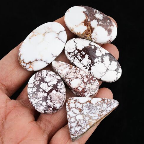 Natural Gemstone Cabochon Pack of 5 Mixed Shapes – Polished Crystal Stones for Jewelry Making, Healing, Reiki & DIY Crafts, Natural Gem Cab Set for Wire Wrapping & Energy Work in Saudi Arabia