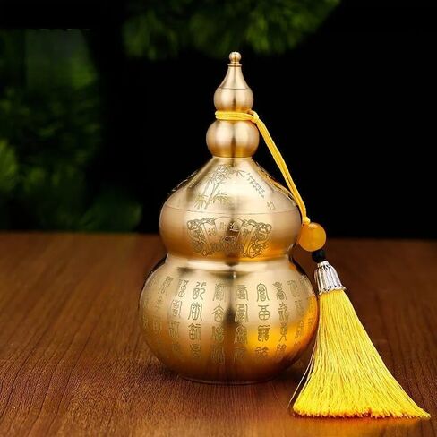 قطعة واحدة من حلية فنغ شوي النحاسية مع شرابة - رمز الحظ السعيد والثروة، تخزين مثالي لديكور المنزل على الطاولة in Saudi Arabia