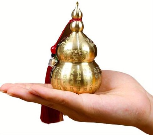 قطعة واحدة من حلية فنغ شوي النحاسية مع شرابة - رمز الحظ السعيد والثروة، تخزين مثالي لديكور المنزل على الطاولة in Saudi Arabia