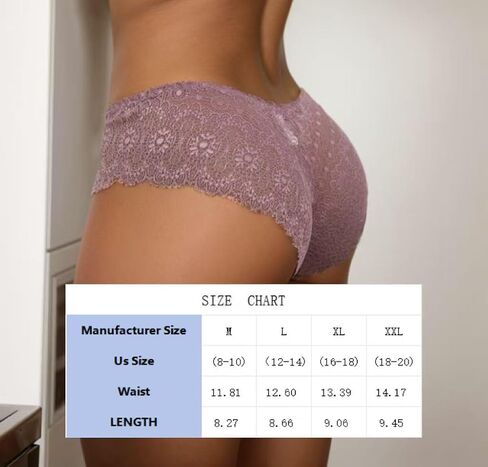 6 Pack Seamless Underwear for Women, Lace Mesh Low Rise Thong Panties, Soft Stretch Sexy Women Briefs in Saudi Arabia