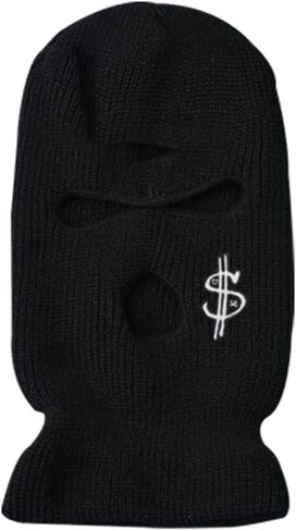Ski Mask 3 Hole Warm Knit Balaclava Winter Full Face Mask Cover Men Women Embroidery Balaclava for Outdoor Sports in Kuwait