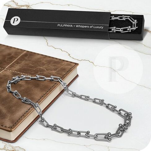 18K Plated Necklace For Women, Graduated Link Necklaces Chunky Chain Choker Jewelry 18" Long in Saudi Arabia
