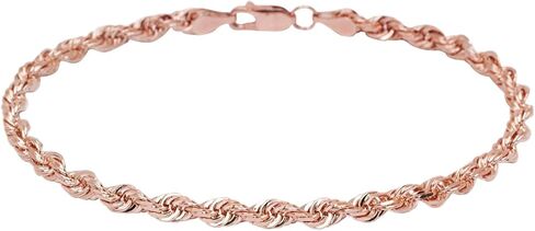 PORI JEWELERS 14K Gold 4MM Diamond Cut Rope Chain Anklet- Sizes 10" - Choose Your Color… in Saudi Arabia