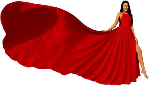 Flying Dress for Women, Long Tail Flying Gown for Enagagment, Wedding, Baby Shower, Flowly Photoshoots Gowns, Gifts for Her, Gowns for Evening Events, Customized Long Tail Dress in Kuwait