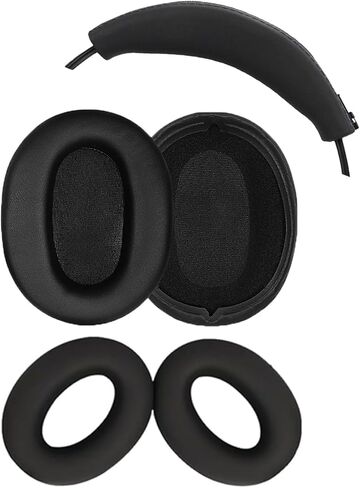 headphone protective cover is suitable for Sony WH-CH710N headphone replacement ear pads, suitable for WH-CH710N earmuffs protein leather, WH-1000XM4 zipper head beam protective cover (Black) in Kuwait