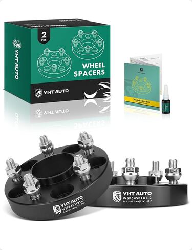YHTAUTO 5x4.5 inch Hub Centric Wheel Spacers 1 Inch Compatible with Ford, Jeep MK, Kia, Hyundai, Mitsubishi-Tacoma, 200, Sebring, Milan 5x114.3 mm Tire Spacers M12x1.5 Studs 67.1 mm Hub Bore 4PCS in Saudi Arabia