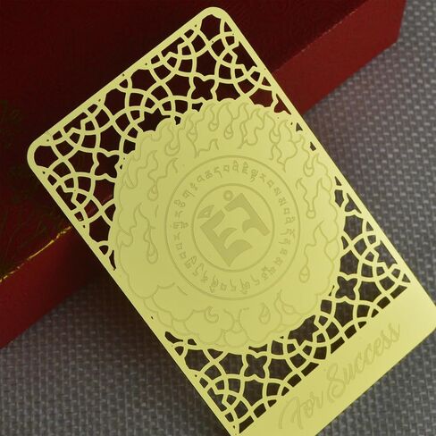 Fengshui Success Gold Card Auspicious Cloud Amulet Business Success Good Luck Harmony Chinese Art Amulet W5548 in Saudi Arabia