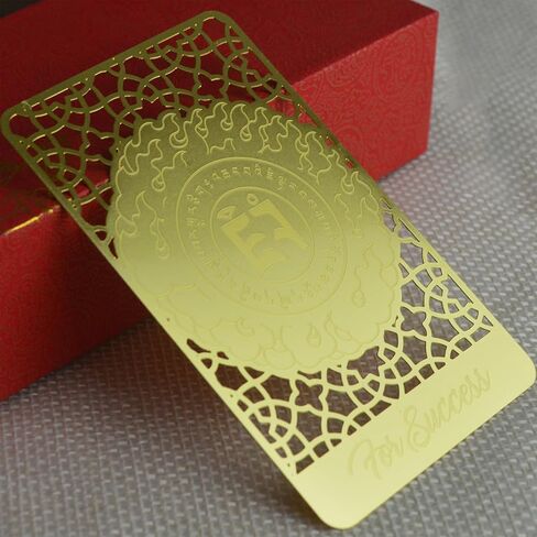 Fengshui Success Gold Card Auspicious Cloud Amulet Business Success Good Luck Harmony Chinese Art Amulet W5548 in Saudi Arabia