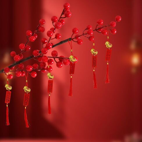 6 Pcs Chinese New Year Horse Year of The Horse 2026 Decorations Chinese New Years Lunar Zodiac Ornament Feng Shui Tassels Pendant Charm Gifts for Keychain Car Statue Bonsai in Saudi Arabia
