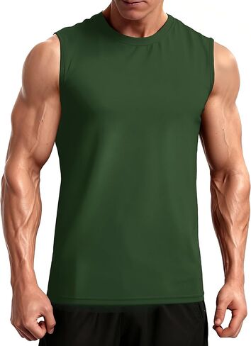 قمصان بدون أكمام للرجال بدون أكمام للتمرين، قمصان خفيفة الوزن ماصة للرطوبة، سريعة الجفاف، للجري in Kuwait