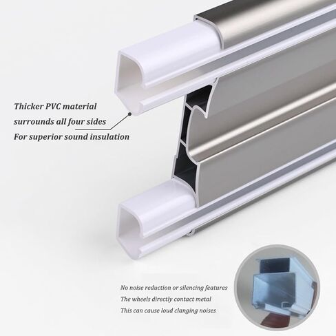 Curtain Conjoined Double Track, Ceiling Mount Heavy Duty Curtain Tracks（70-600cm/2.3ft-19.7ft) Easy To Install, For Living Room Bedroom Room Divider(Rose gold,15.1FT/460CM) in Saudi Arabia