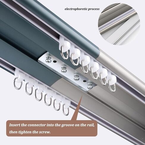 Curtain Conjoined Double Track, Ceiling Mount Heavy Duty Curtain Tracks（70-600cm/2.3ft-19.7ft) Easy To Install, For Living Room Bedroom Room Divider(Rose gold,15.1FT/460CM) in Saudi Arabia