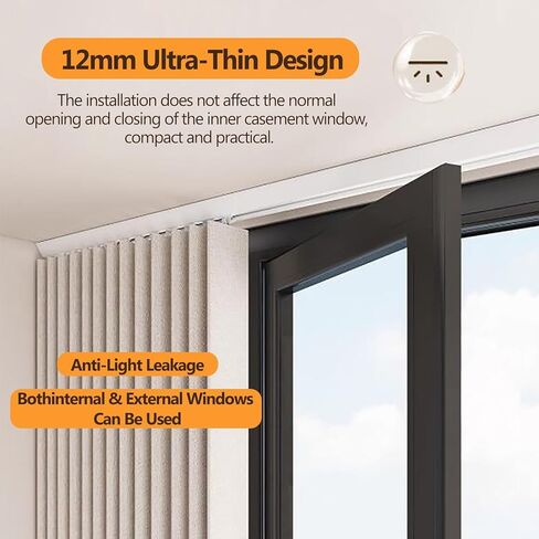 Ultra-Thin 12mm Aluminium Ceiling Curtain Track System, 18ft/5.48m Room Divider with Quiet Pulleys, Easy Installation, Black - Perfect for Elegant Home Decor in Saudi Arabia