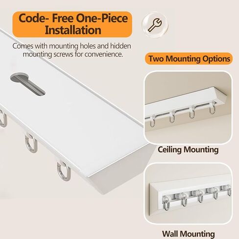 Ultra-Thin 12mm Aluminium Ceiling Curtain Track System, 18ft/5.48m Room Divider with Quiet Pulleys, Easy Installation, Black - Perfect for Elegant Home Decor in Saudi Arabia