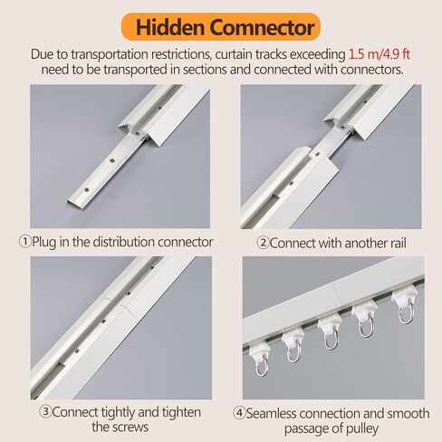 Ultra-Thin 12mm Aluminium Ceiling Curtain Track System, 18ft/5.48m Room Divider with Quiet Pulleys, Easy Installation, Black - Perfect for Elegant Home Decor in Saudi Arabia