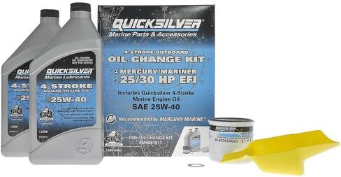 طقم تغيير زيت Quicksilver رباعي الأشواط - لمحركات ميركوري الخارجية - 15، 20، 25، 30، 40، 50، 60، 75، 90، 115، 150، 175، 200، 225، 250، 300، 350، 400 حصان in Saudi Arabia