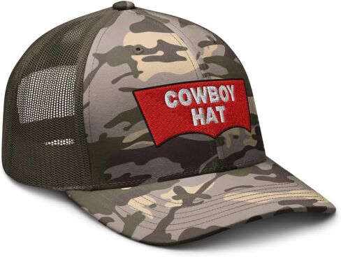 NX Camo Cowboy Hat Embroidered Curved Bill Camouflage Trucker Hat Low Crown Adjustable Rodeo Western Country Cap in Saudi Arabia