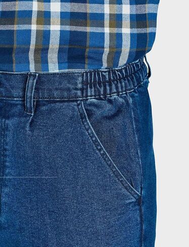 HIGH-Rise Denim Straight Leg Jeans - Elasticated Stretchy Cotton in Saudi Arabia