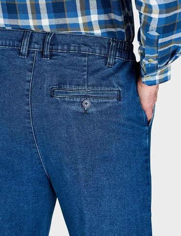HIGH-Rise Denim Straight Leg Jeans - Elasticated Stretchy Cotton in Saudi Arabia