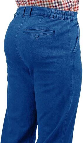 HIGH-Rise Denim Straight Leg Jeans - Elasticated Stretchy Cotton in Saudi Arabia