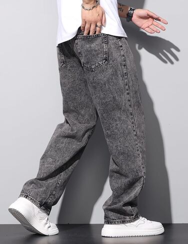 بنطلون جينز رجالي Regual Fit Y2K Denim Pants الهيب هوب ملابس الشارع الشهير in Kuwait