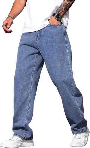 بنطلون جينز رجالي Regual Fit Y2K Denim Pants الهيب هوب ملابس الشارع الشهير in Kuwait