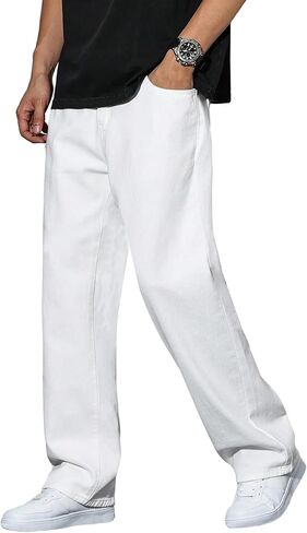 بنطلون جينز رجالي Regual Fit Y2K Denim Pants الهيب هوب ملابس الشارع الشهير in Kuwait