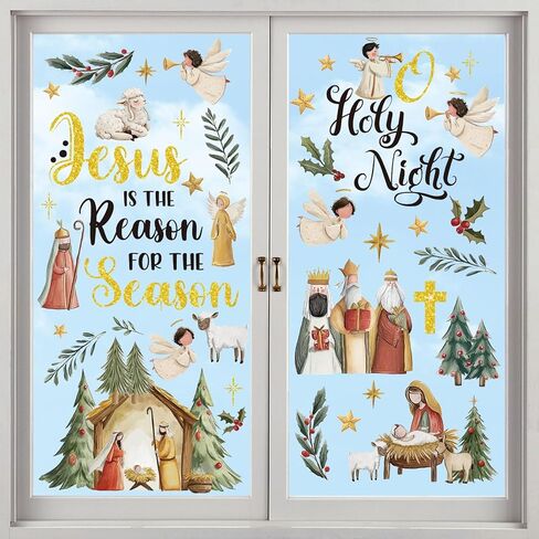 Happy Chinese New Year Window Clings for Glass Windows, 9 Sheets Horse Lunar New Year 2026 Window Decorations, Spring Festival Windows Decals Stickers for Office Home (Double-Sided) in Saudi Arabia