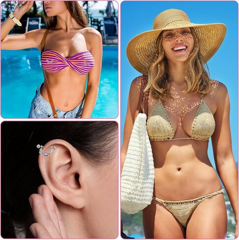 2 Sets Nipple Rings Flower Nipple Bars, Stainless Steel Flower Barbell Nipples Rings Set, Nipplerings Piercing Jewelry for Women in Saudi Arabia