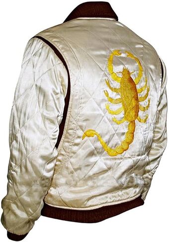 DRIVE JACKET SCORPION Bomber Satin Quilted Ryan Gosling Costume Outerwear in Saudi Arabia