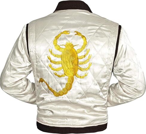 DRIVE JACKET SCORPION Bomber Satin Quilted Ryan Gosling Costume Outerwear in Saudi Arabia
