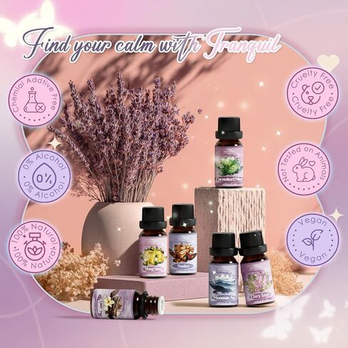 Essential Oils Roll on Set, Aromatherapy Oils with Roller Ball for Skin, Natural Essential Oil Roller Gift Set with Lavender, Peppermint, Frankincense, Eucalyptus, Lemon, Myrrh in Saudi Arabia